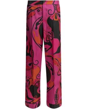 PUCCI "orchidee" Casual Broek - Rood