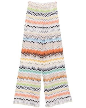 Missoni Zigzag Knit Palazzo Trousers - White