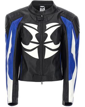 Vetements ' Leder Racing' Jacke - Blau