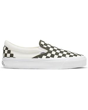 Vans Bestelwagens Sneaker Classic Slip On Checkboard Grape Leaf Green/white - Wit