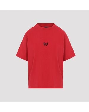 Balenciaga Medium Fit Cotton T-Shirt - Red