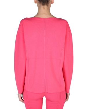 Helmut Lang V-Neck Sweater With Contrast Profile - Pink