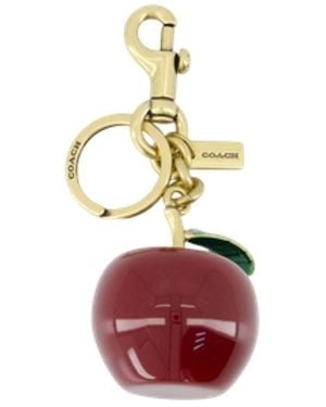 COACH Kleine Apple Keychain Metal Red - Metallic