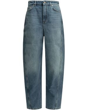 Givenchy Cocoon Wide-Leg Jeans With Sculpted Curved Seams - Blue