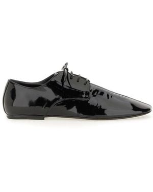 Dries Van Noten Shiny Leather Lace Up Shoe - Black