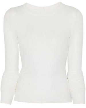 Rick Owens Cropped Rib Ls T - Wit