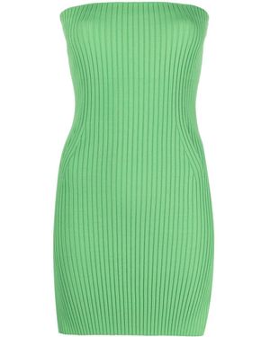 Nanushka Brynn Ribbed-Knit Strapless Top - Green