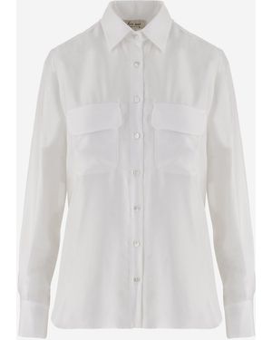 HER SHIRT HER DRESS Ihr Hemd Seidenhemd - Weiß