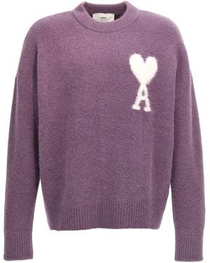 Ami Paris Pull `` ami de coeur '' ami - Violet