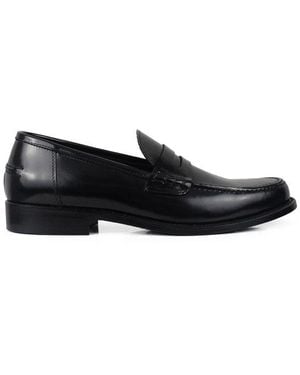 ALBERTO Leather Loafers - Black