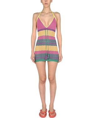 Gallo Mini Striped Dress - Red