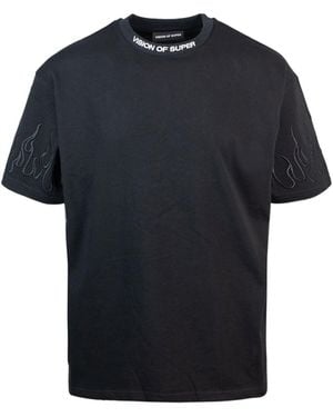 Vision Of Super Visie Van Super T -shirt Zwarte Vlammen