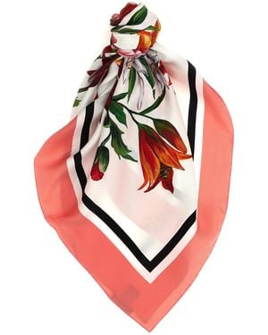 Dolce & Gabbana Floral Print Scarf - Roze