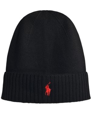Polo Ralph Lauren Black Woll Beanie - Schwarz
