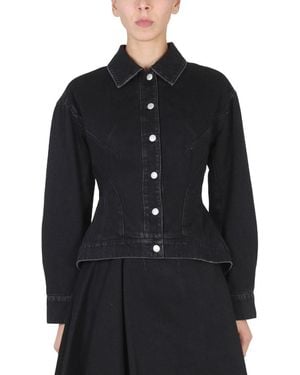 McQueen Alexander Mc Queen Hybrid Denim Jacket - Blue