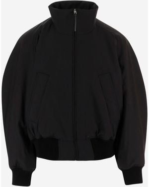 Jacquemus Jacke aus Stretch-Baumwollmischung mit Reißverschluss und hohem Kragen - Schwarz