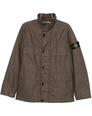 Stone Island Cotton Blend Jacket - Brown