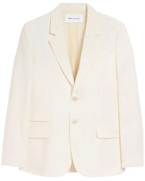 Ami Paris Straight Single Breasted Jacket - White