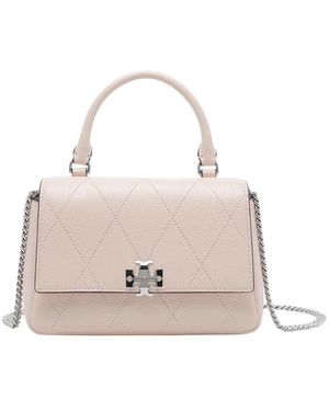 Tory Burch Cartera con cadena y asa superior acolchada Charlie de - Neutro