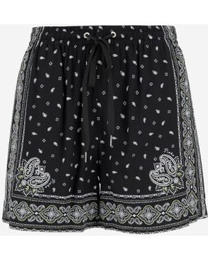 Pinko Pantaloni Corti Viscosi Di - Nero