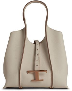 Tod's Minitasche "Timeless" aus weißem Lear - Natur