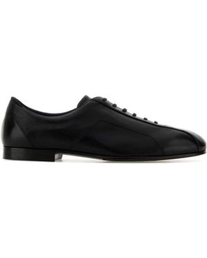 Jil Sander Leather Hamburg Lace Up Shoes - Black