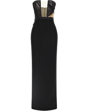 Nensi Dojaka 'Corsetted Draped Maxi' Dress - Schwarz
