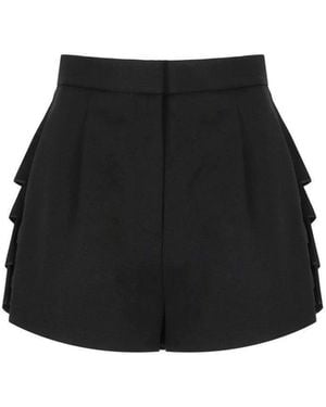Elisabetta Franchi Shorts With Flounces - Black