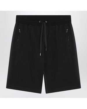 Dolce & Gabbana Dolce&Gabbana Jogging Bermuda Shorts With Logo Plaque - Black