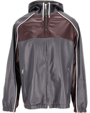 LA ROSE Lederen Vintage Jas Met Capuchon - Grijs