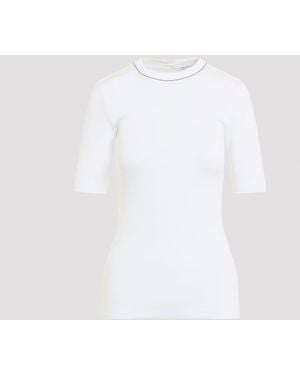 Brunello Cucinelli Geribbeld T-shirt - Wit