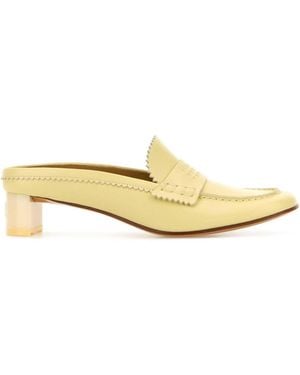 MM6 by Maison Margiela Pastel Leather Mules - Metallic