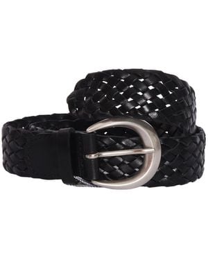 Claudio Orciani Braided Leather Belt - Black