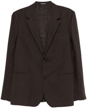 Emporio Armani Linen Single-Breasted Jacket - Black