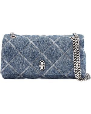 Marc Jacobs Borsa A Tracolla The Quilted Denim Dual Chain Wallet - Blue