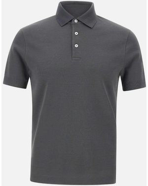 Herno Gestricktes Poloshirt - Grau