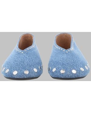 Ganni Organic Cotton Flats For - Blue