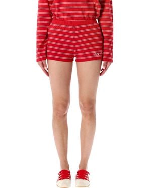 Sporty & Rich Sporty & Rich Sporty & Rich Signature Logo Shorts - Red