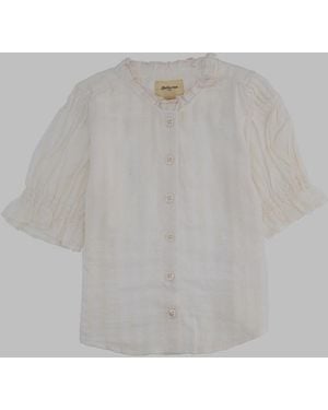 Bellerose Striped V Neck Shirt - Grey