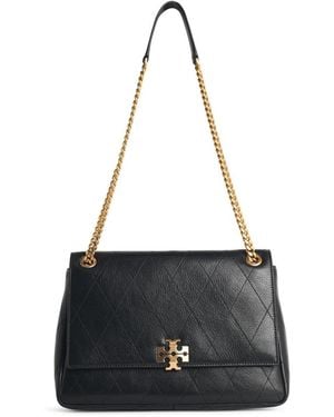 Tory Burch Medium 'Charlie Matelassé' Lear Shoulder Bag - Black