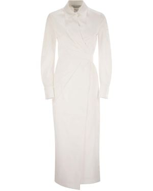 Max Mara Balzac Cotton Twill Kleid - Weiß