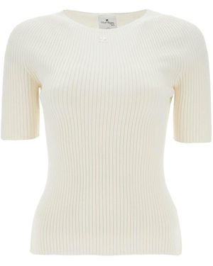 Courreges Heritage Cotton And Wool Jumper - White