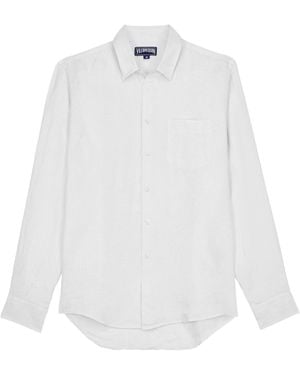 Vilebrequin Linen Shirt With Essential Silhouette - White