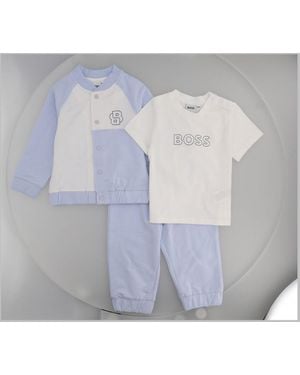 BOSS Set Tuta Sportiva E T Shirt Con Monogrammi Doppia B - Gray
