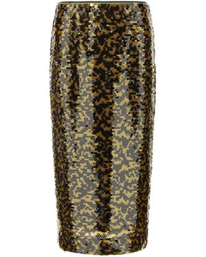 STAUD Ciara Midi-Rok Met Pailletten - Groen
