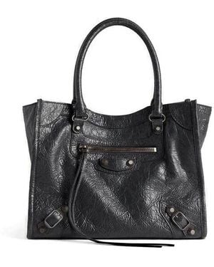 Balenciaga Le City Mini Leather Tote Bag - Black