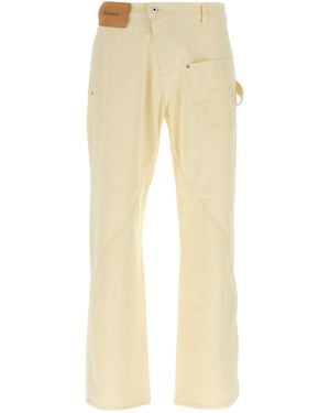 JW Anderson Twisted Workwear Pantaloni Giallo-Uomo - Neutro