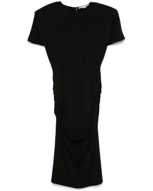 Stella McCartney Abito Midi A Maniche Corte - Nero