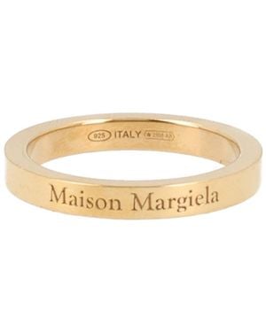 Maison Margiela Anello Con Logo - Metallic