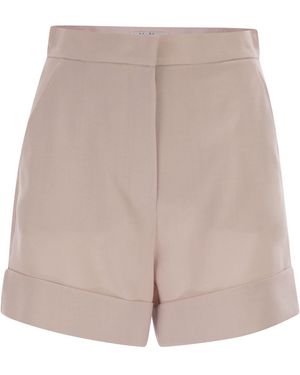 Max Mara Mxmcelebre Short Van Wol, Mohair En Zijden Canvas - Naturel